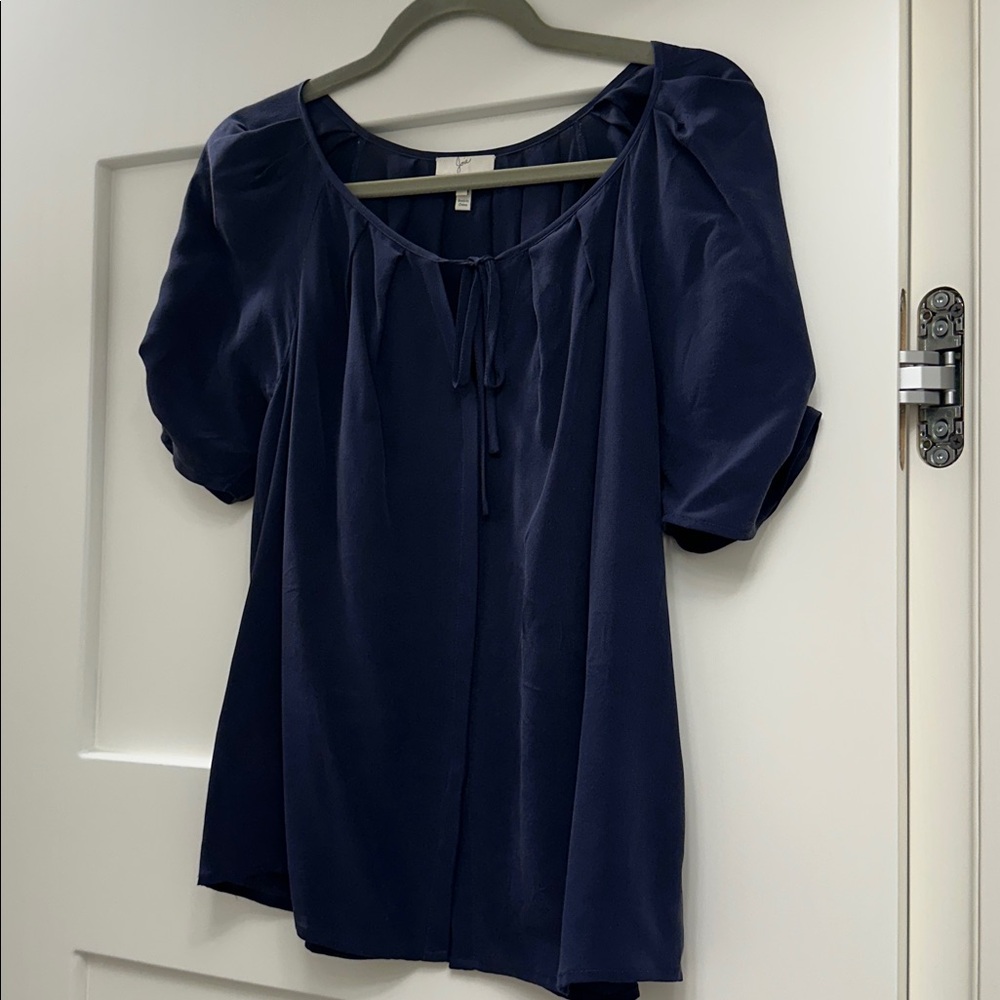 Joie Blue Short Sleeve Blouse